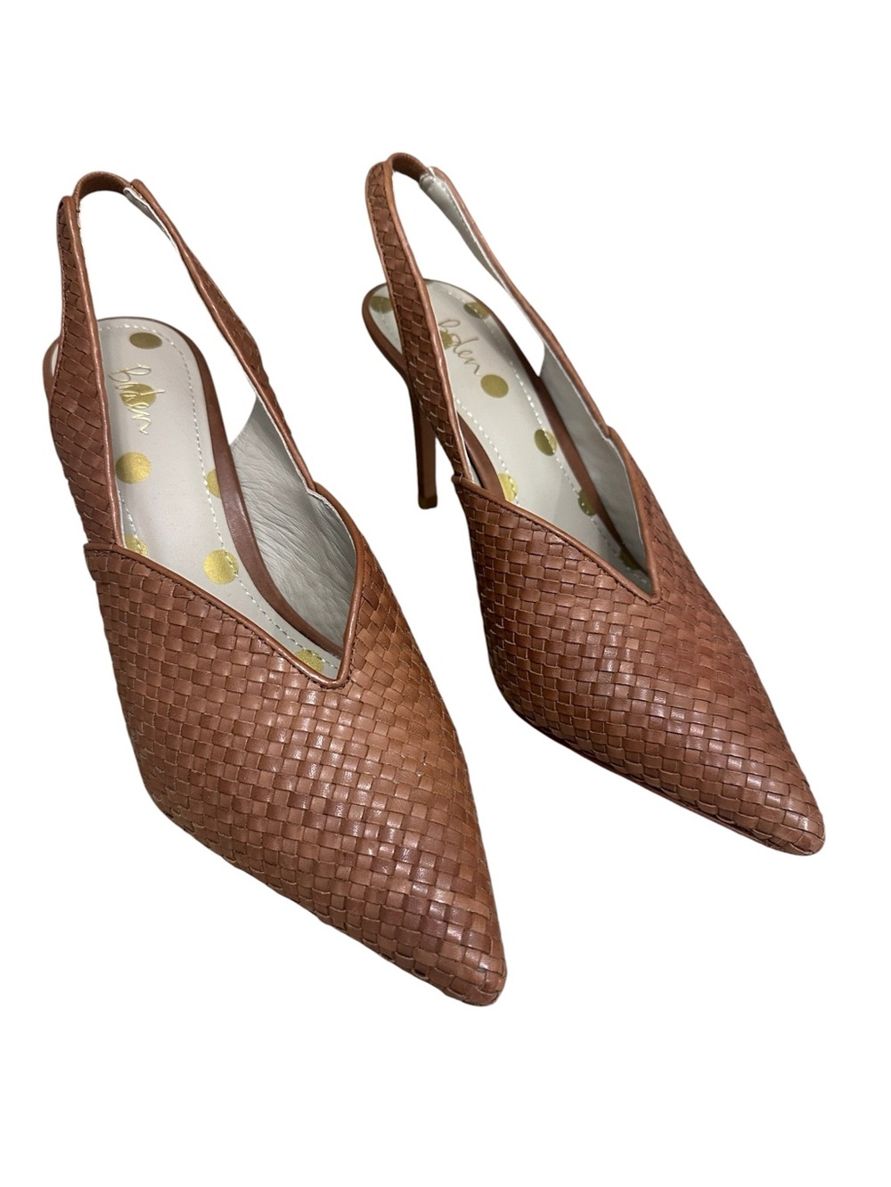 Boden Hazel Women’s Brown Woven Leather Slingback Heels EU 42 US 10.5 NWOB